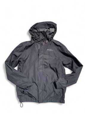 Eddie Bauer Men's Black Hooded Windbreaker Jacket